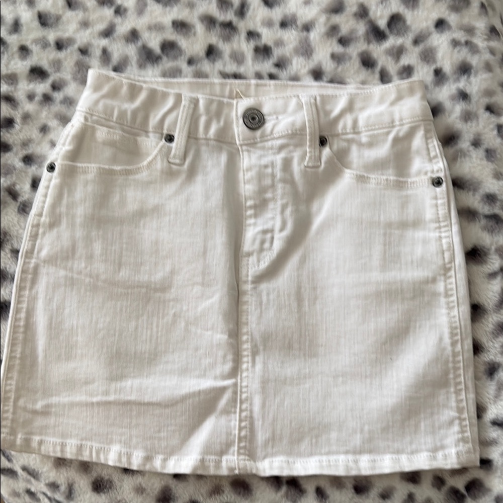 Mudd White Denim Mini Skirt